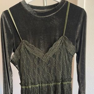 Vintage Overlace Velvet dress